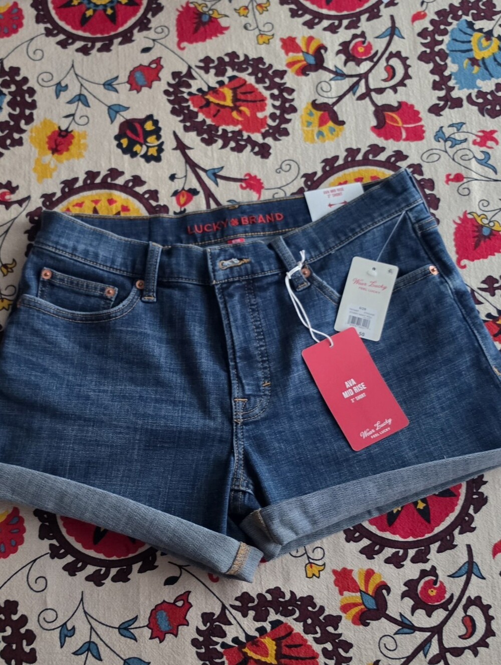 Lucky Brand Mid Rise Ava Denim Shorts